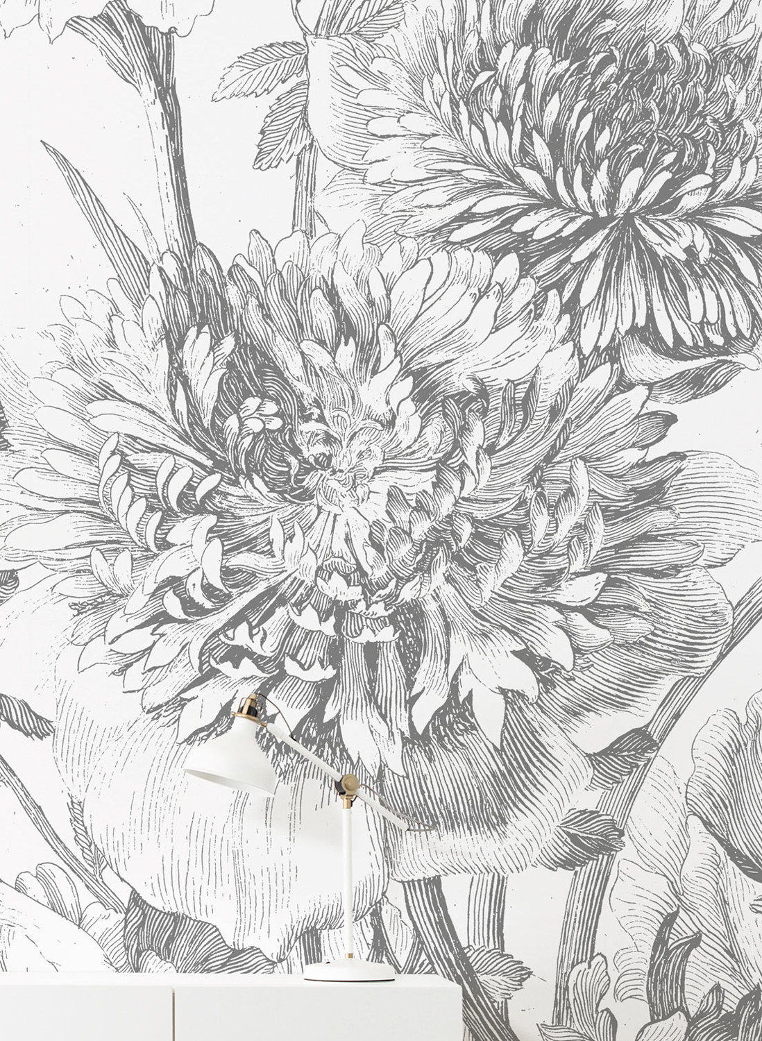 Wandbild Engraved Flowers 3