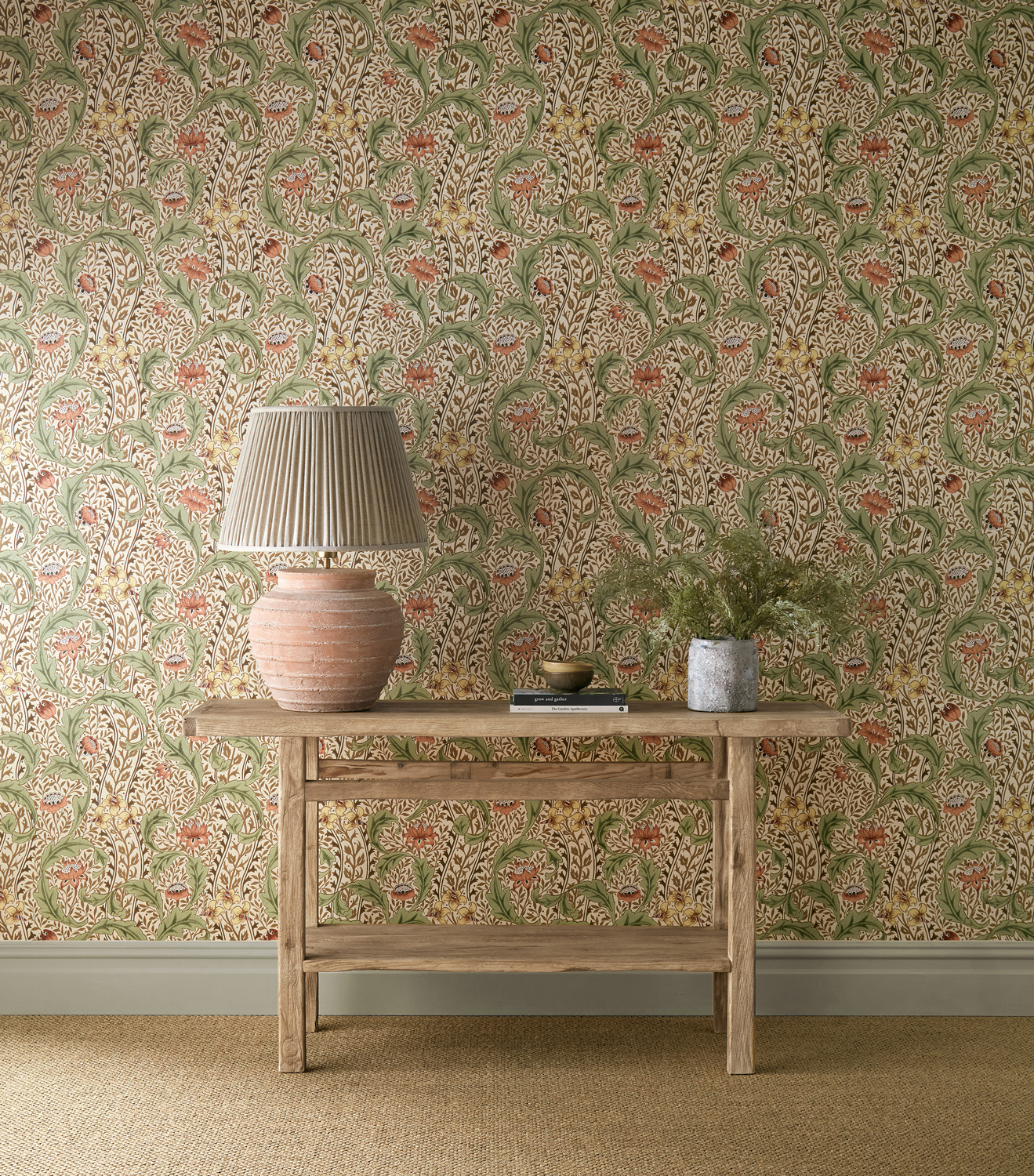 Tapete Wild Tulip & Vine - Rose/ Linen