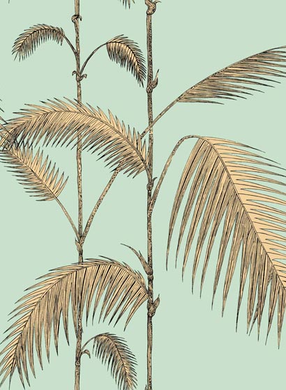 Tapete Palm Leaves - Mint & Sand