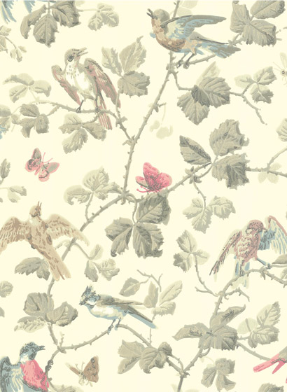 Tapete Winter Birds - Linen