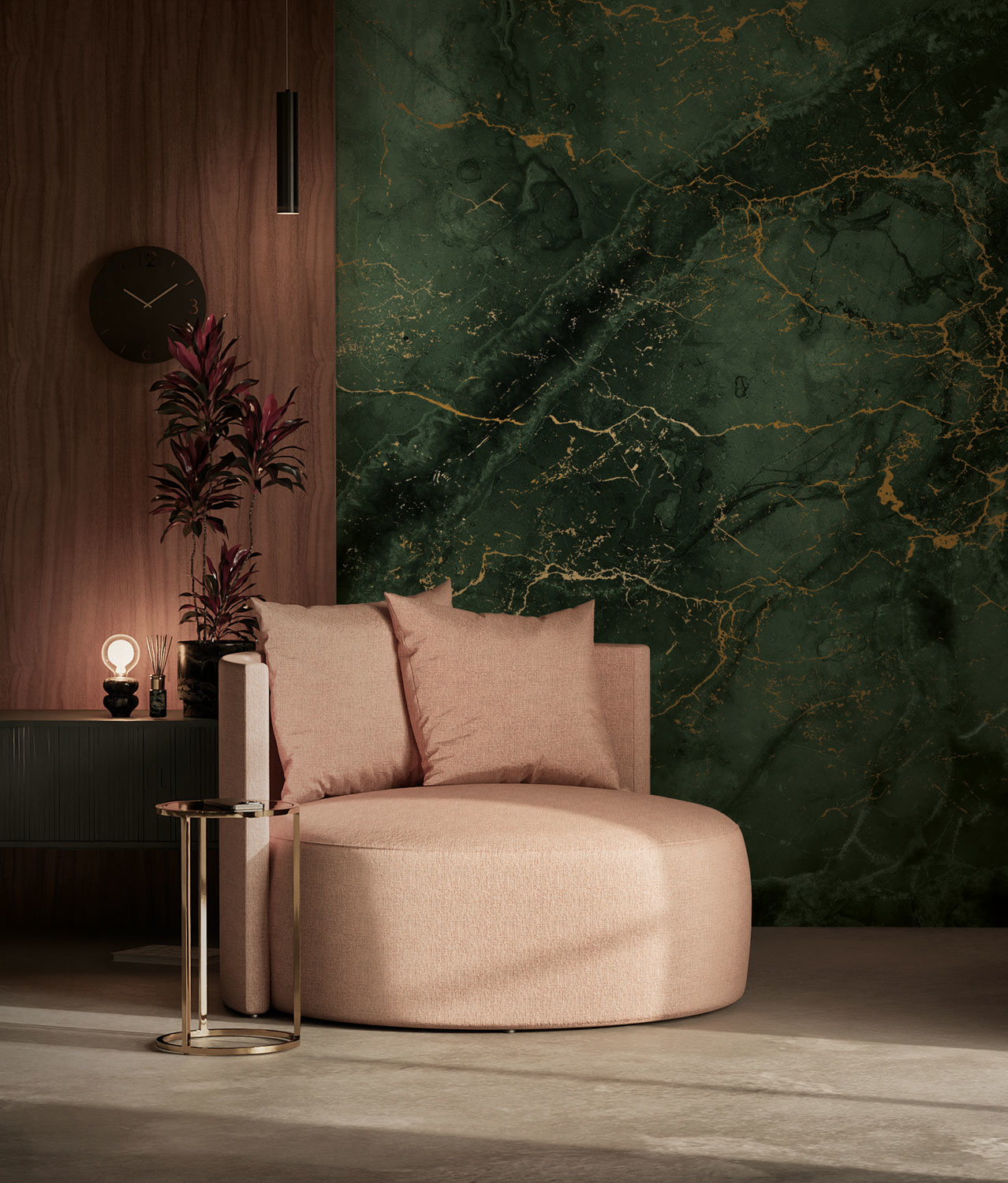 Wandbild Marble Green Uyterlinde - 390 cm