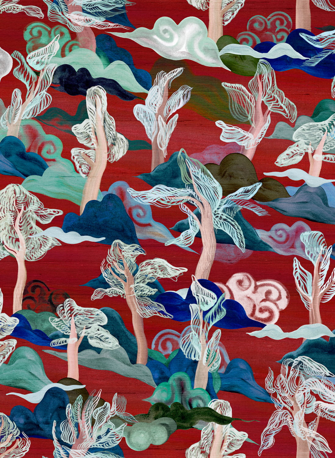 Tapete Saranda - Vermilion Trees