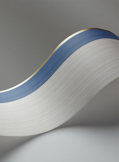 Tapeten Bordüre Jaspe Border - White/ Blue & Gold