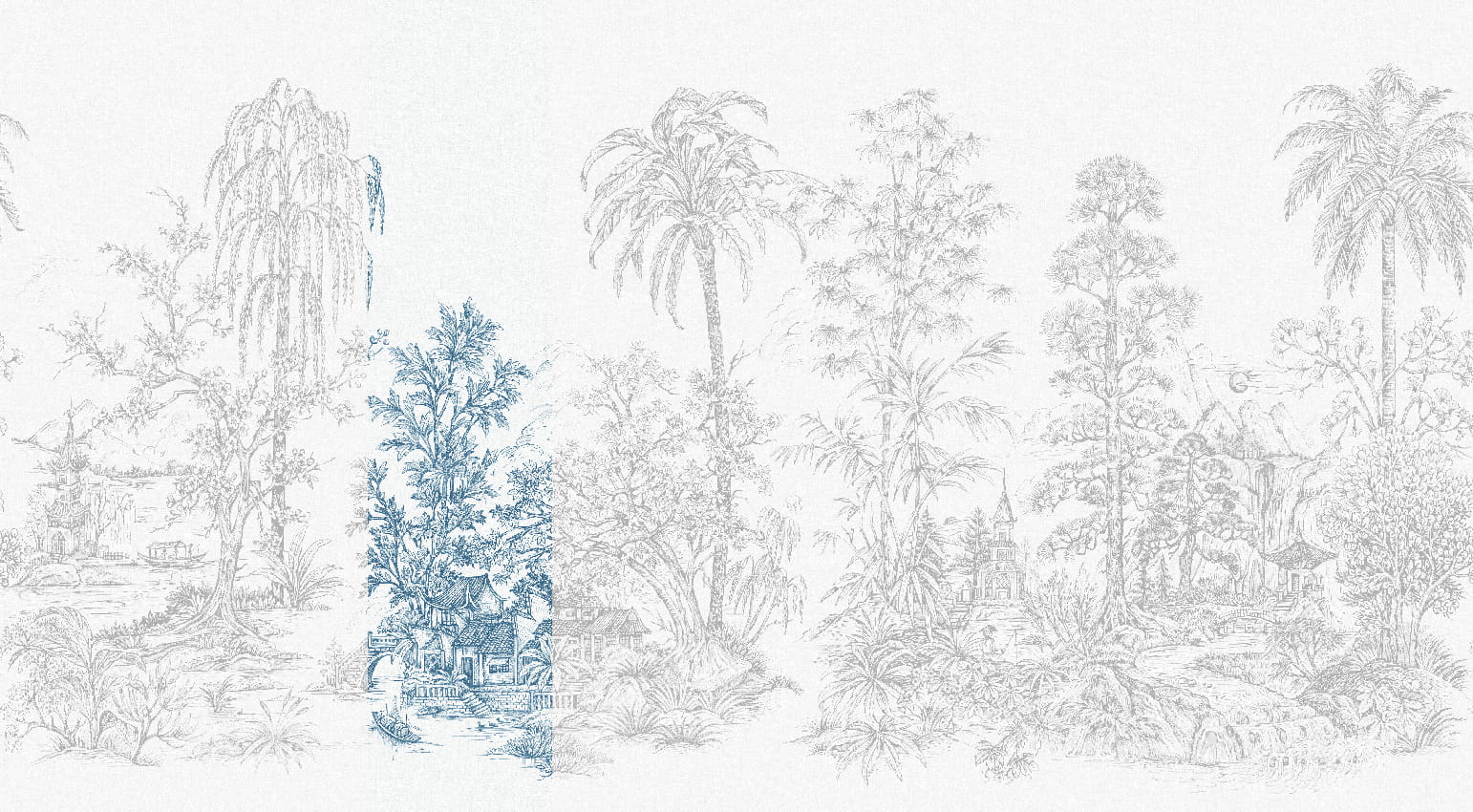 Wandbild Mandalay - White Blue Panel 3