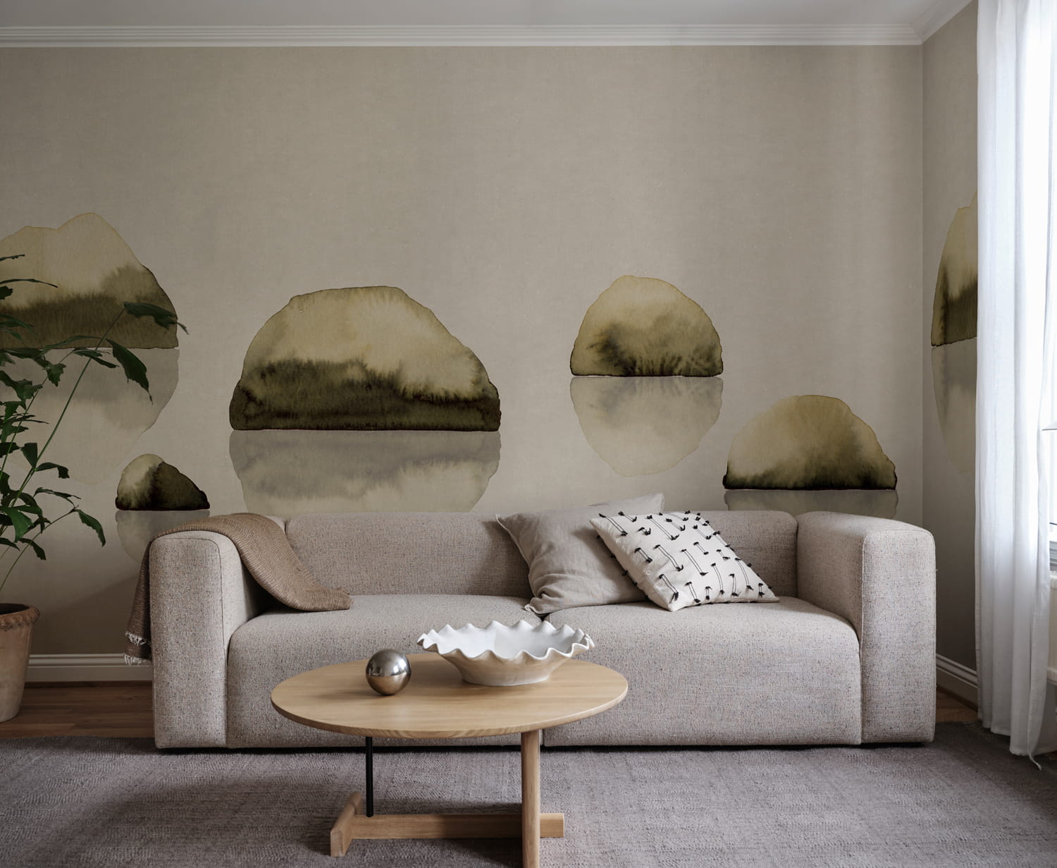 Wandbild Spegel - Olive Green