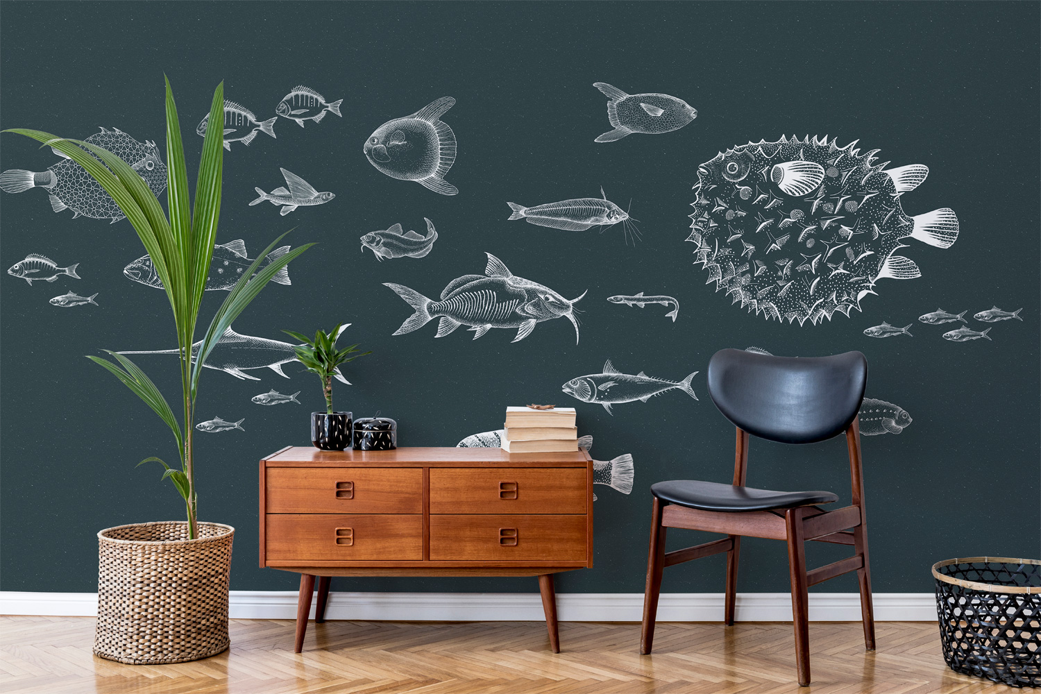 Wandbild Sea Current - Navy
