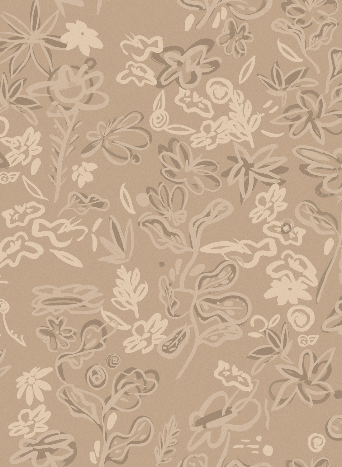 Tapete Crazy Flowers - Beige