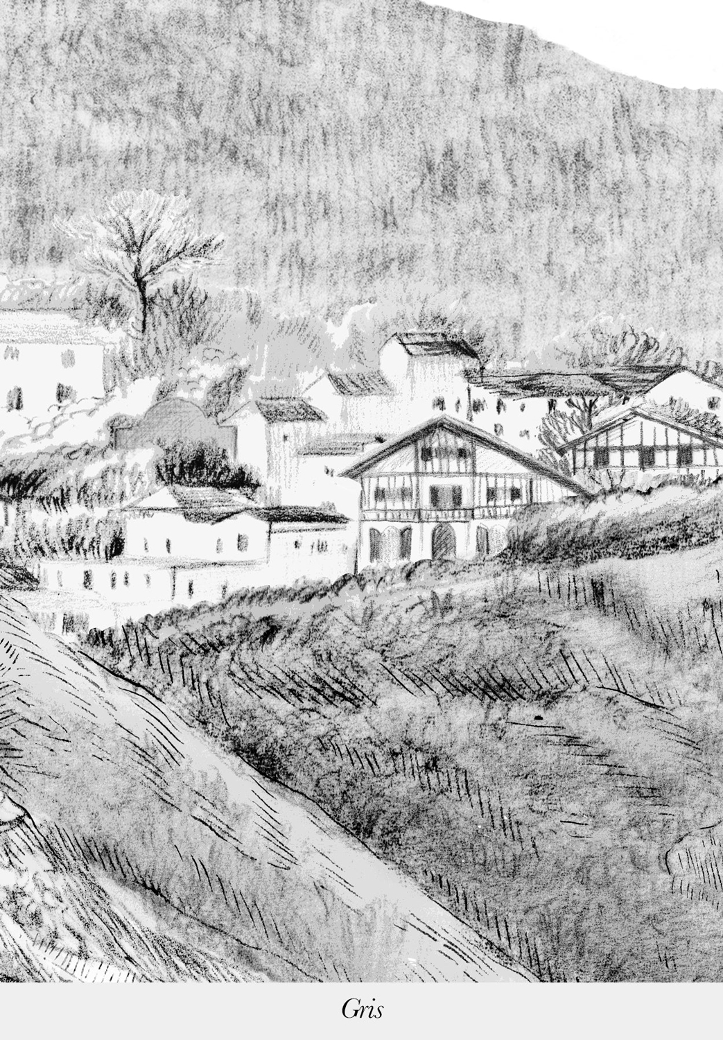 Papier peint Euskadi - Grisaille Panel A