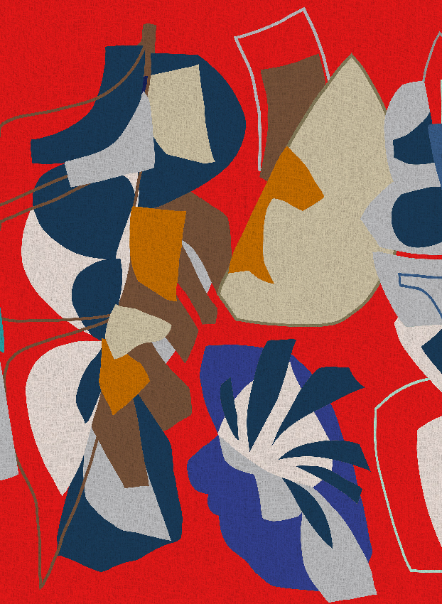 Wandbild Nizza - Red Blue Panel 1