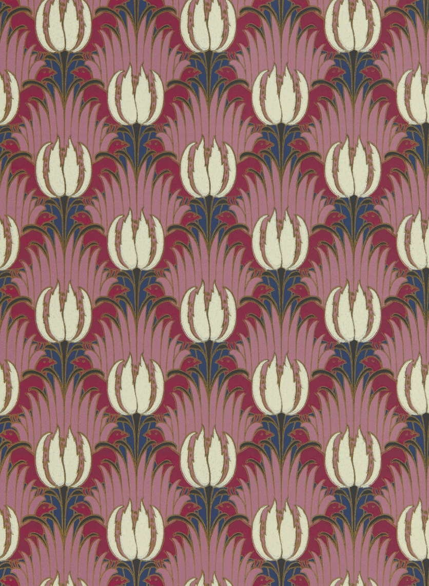 Tapete Tulip & Bird - Amaranth/ Blush