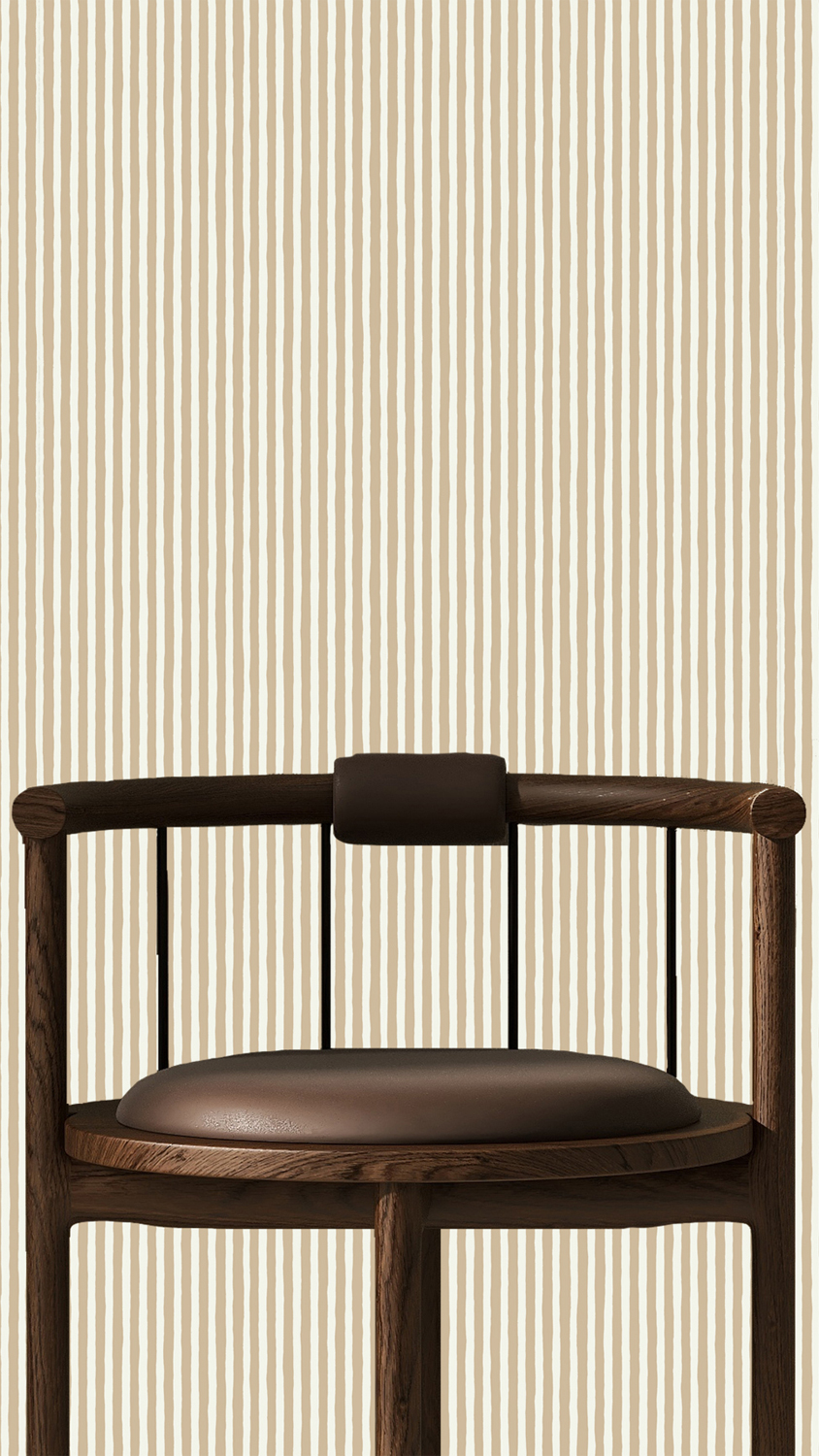 Tapete Hand Painted Stripe - Stepping Stone/ Skirting White