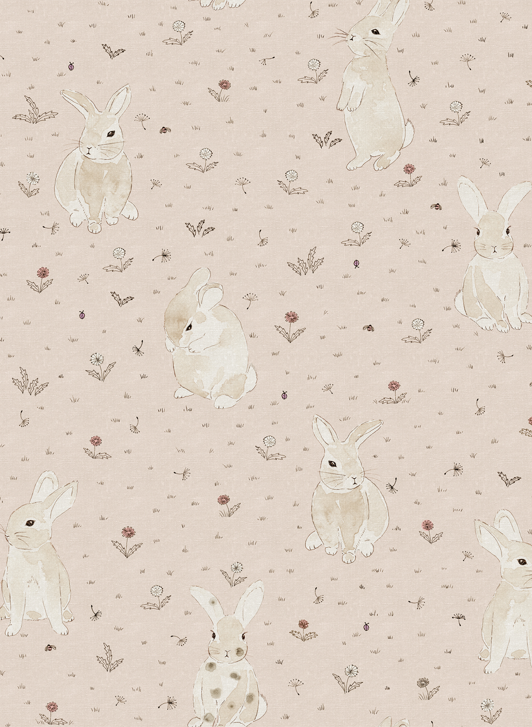 Tapete Bunny Field - Pink