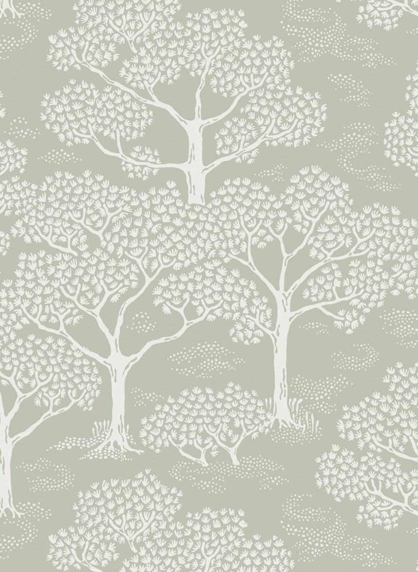 Tapete Woodland Notes - Sage Green