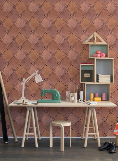 Wandbild Leather Rhombs