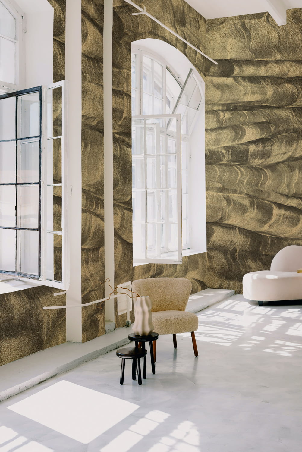 Wandbild Sand Waves Metallics - Gold