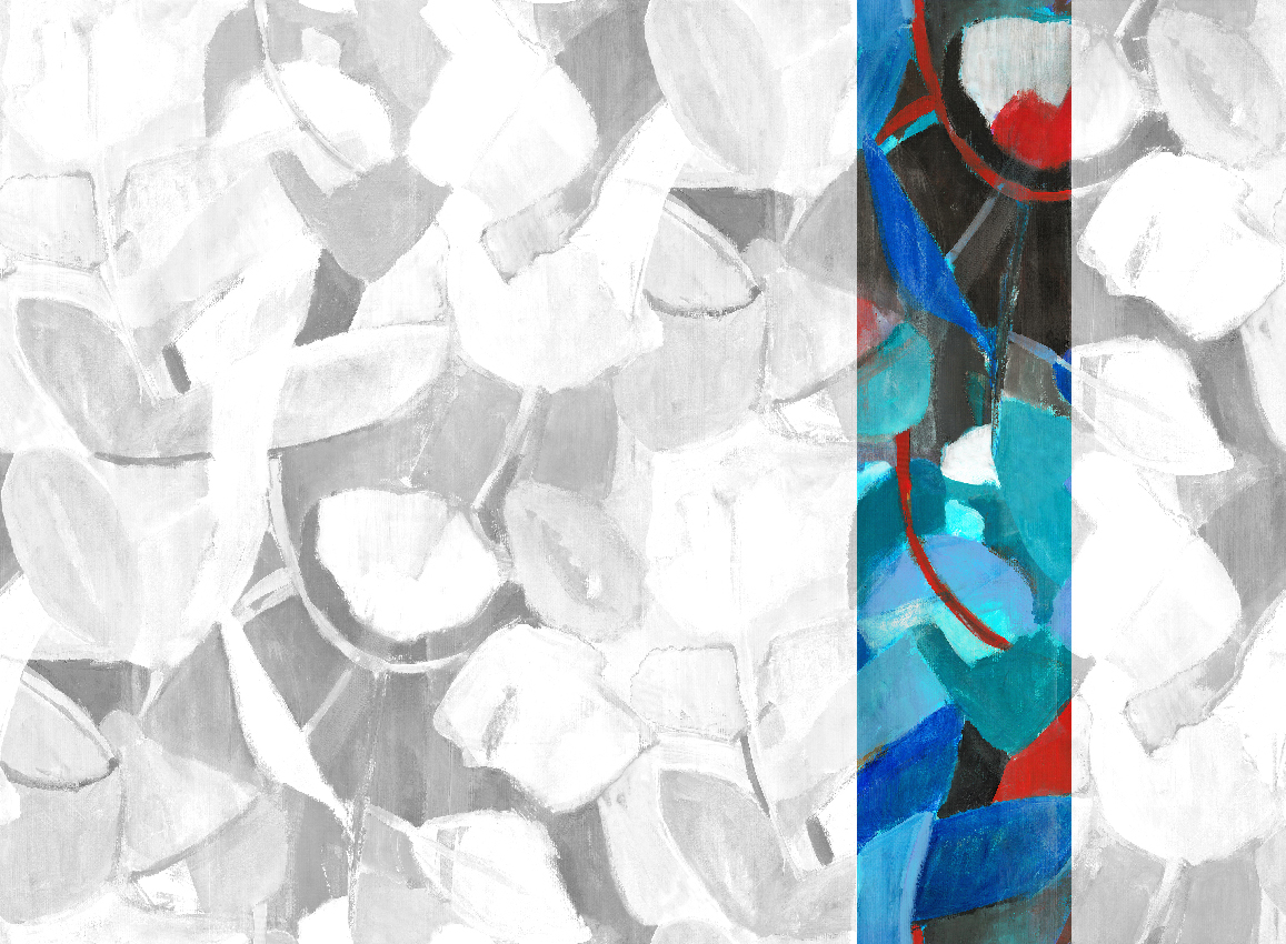 Wandbild Siwa - Blue Red Panel 5