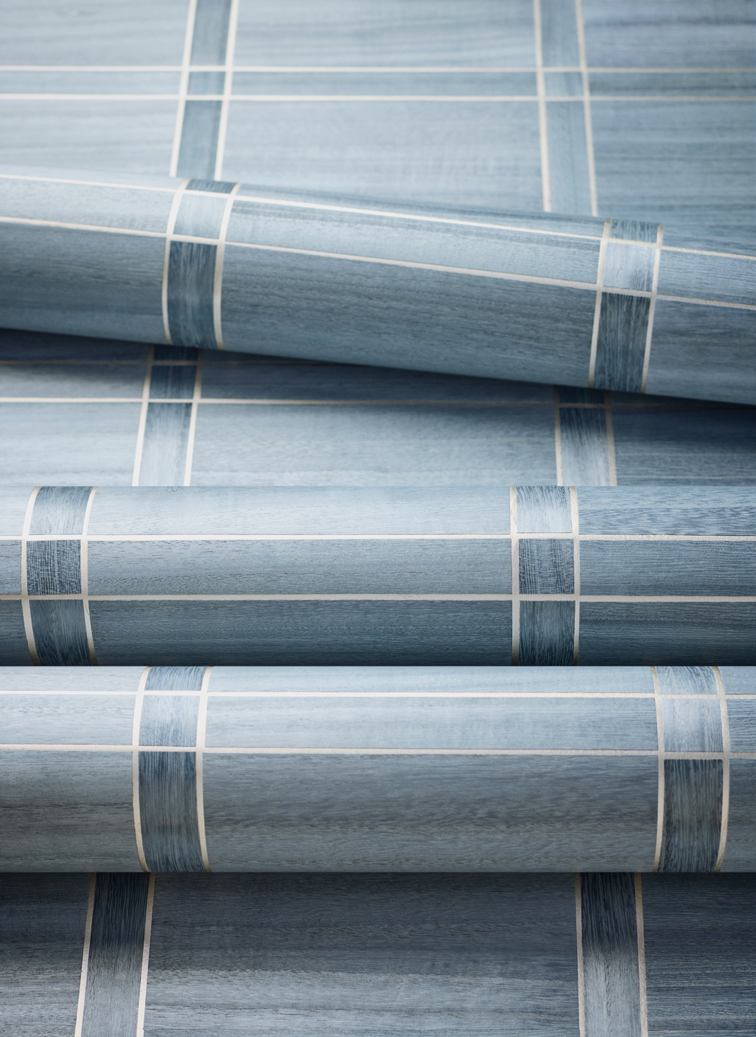 Tapete Wood Panel - Cadet and Metallic Pewter