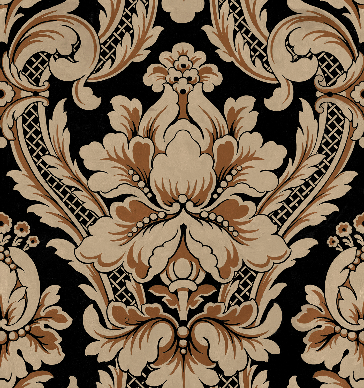Stoff Venetian Damask - Onyx
