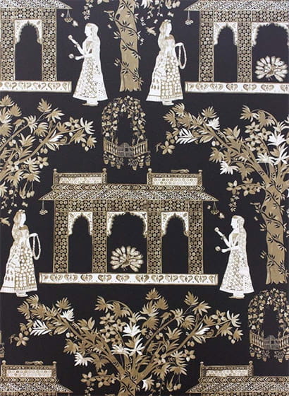 Tapete Pavilion Garden - Chocolate/ Gold