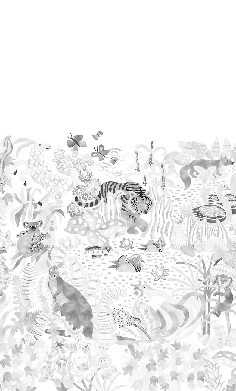 Carta da parati panoramica Les 5 Continents Grisaille - Panel A