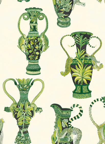 Tapete Khulu Vases - Green & White