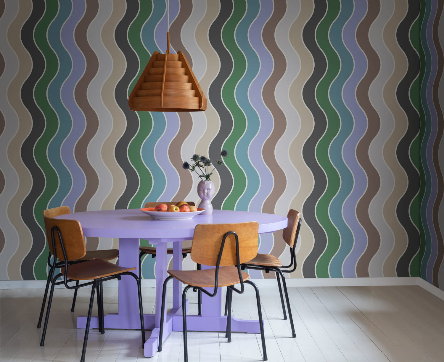 Wandbild Seventies Waves - Rainbow