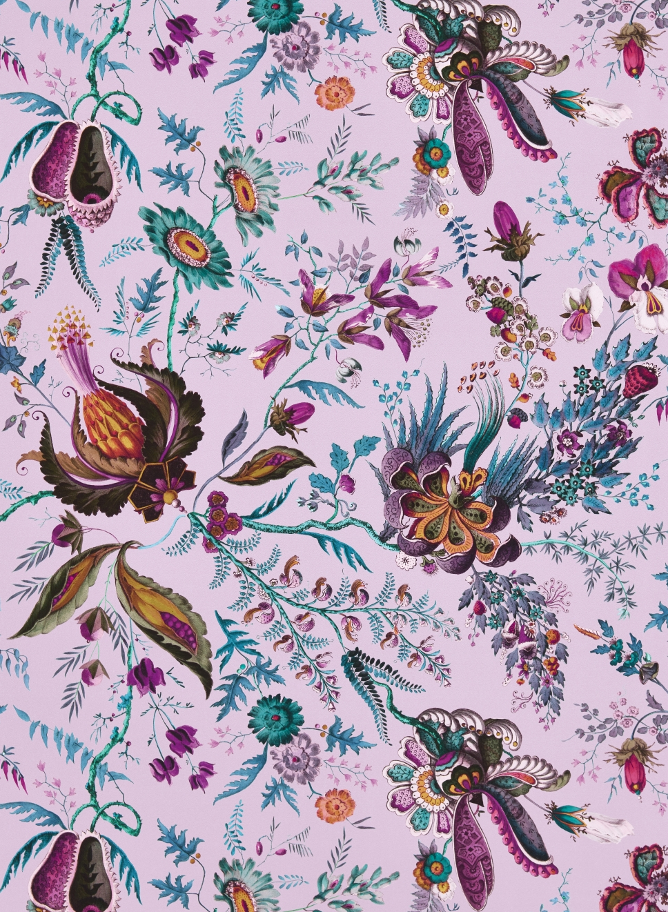 Tapete Wonderland Floral - Amethyst/ Lapis/ Ruby