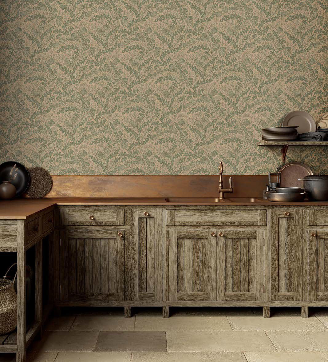 Tapete Mulberry Thistle - Teal