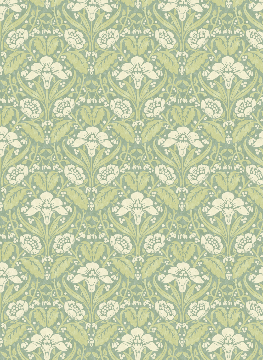 Tapete Iris Meadow - Aqua/ Green