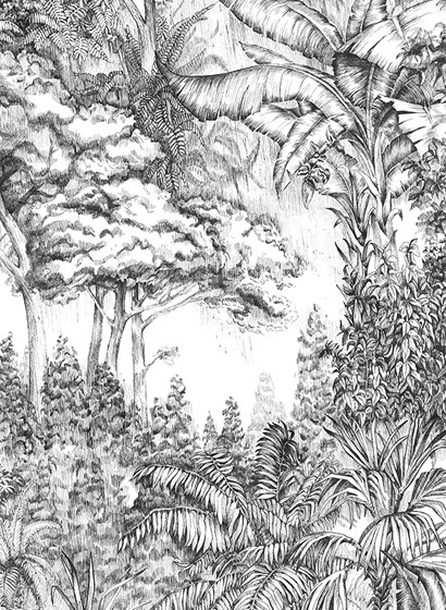 Tapete Secret Garden - Black/ White