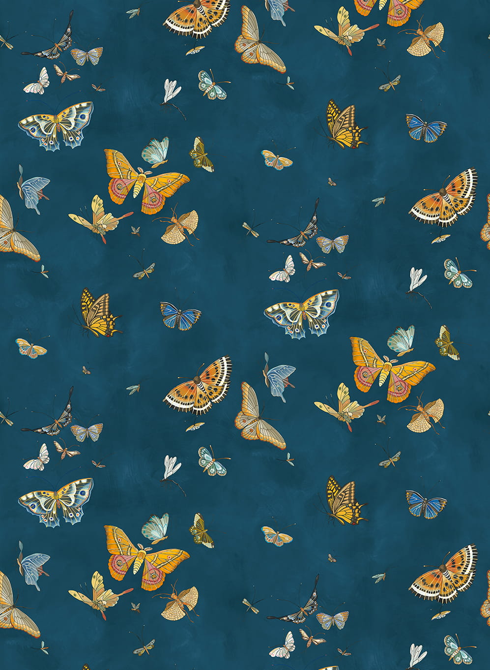 Tapete Butterflies - Bright Navy
