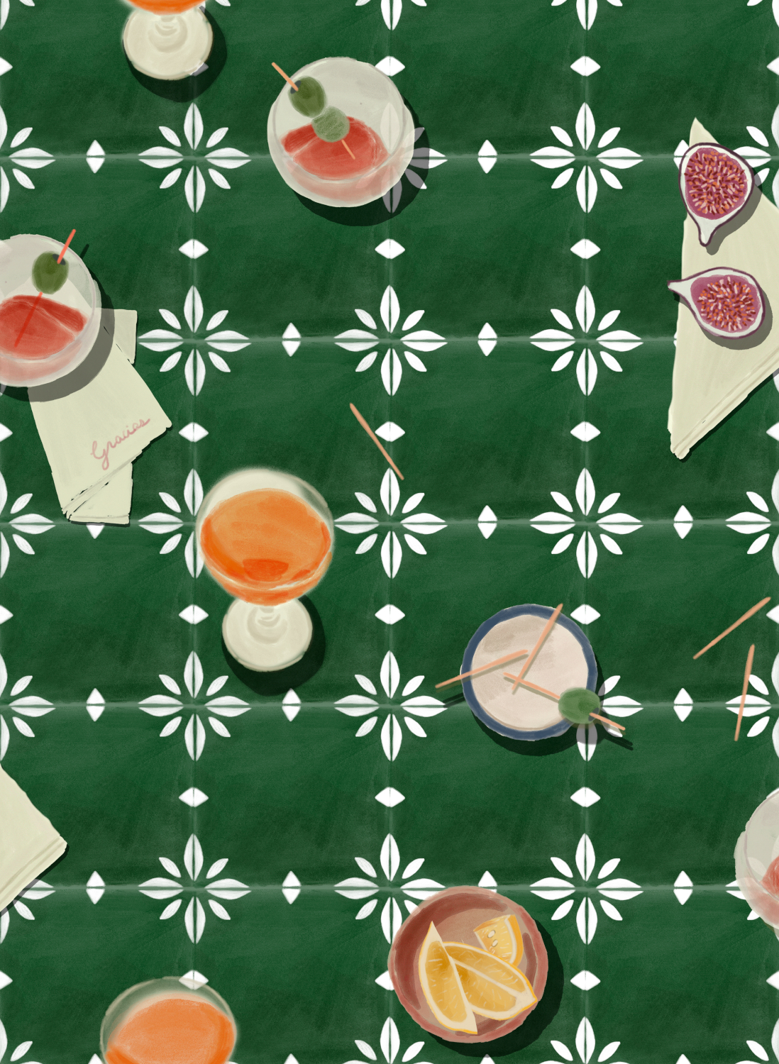 Tapete Vermut - green