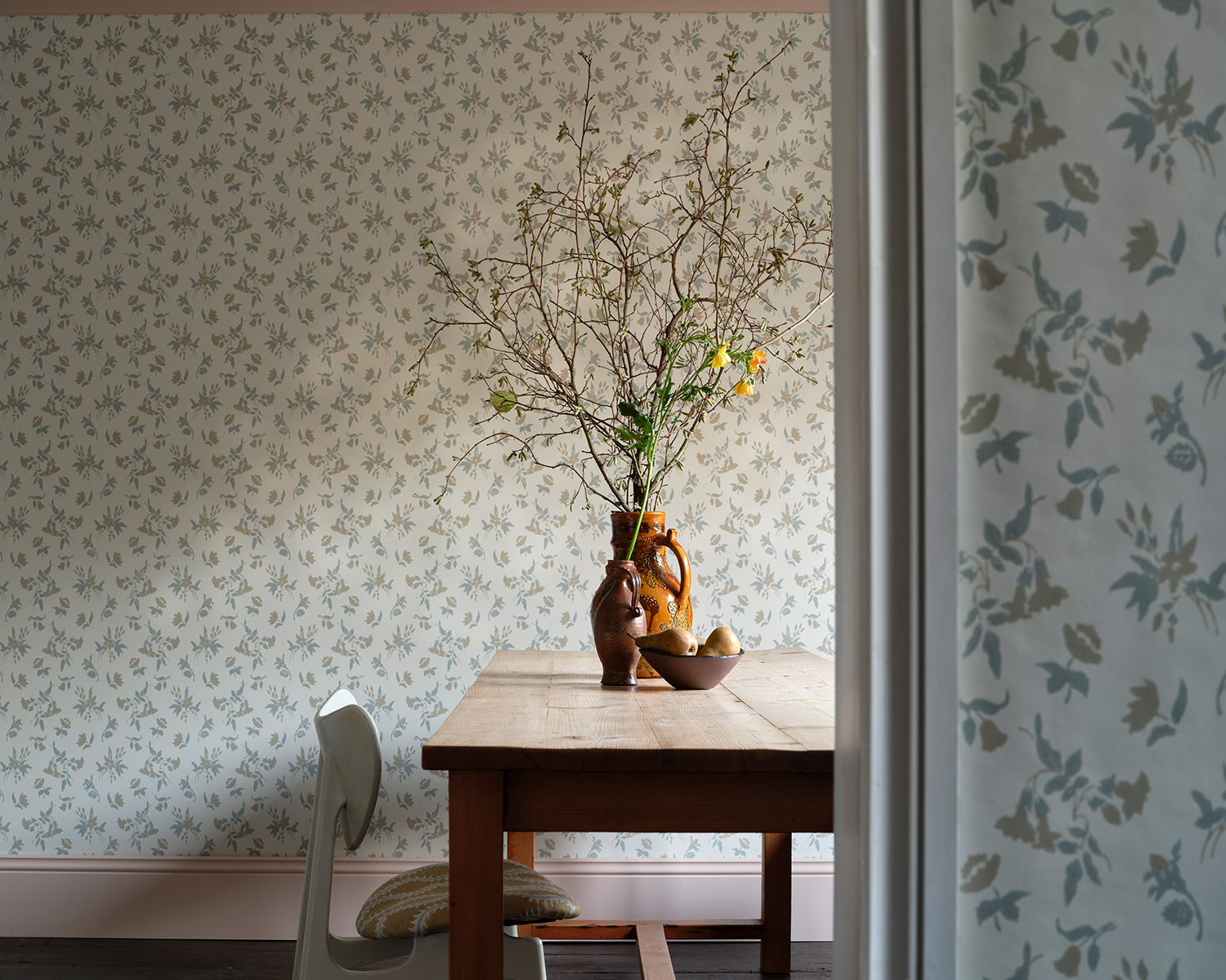 Tapete Auguste - School House White/ Light Blue