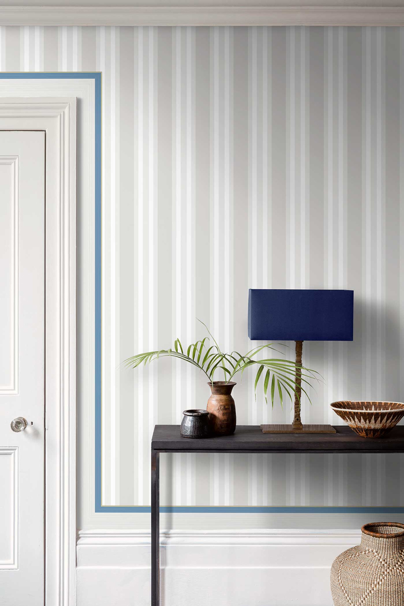 Tapete Jaspe Border - White/ Blue & Gold