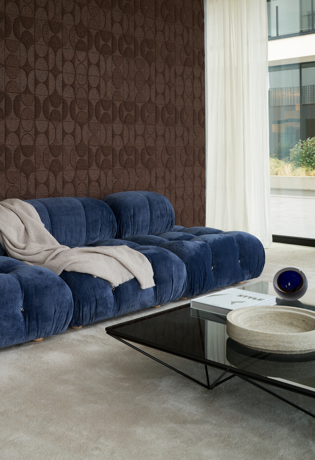 Tapete Curve - Dark Taupe