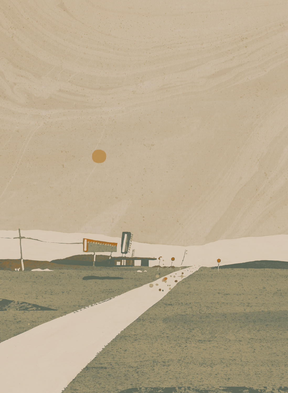 Wandbild Road Trip - Beige