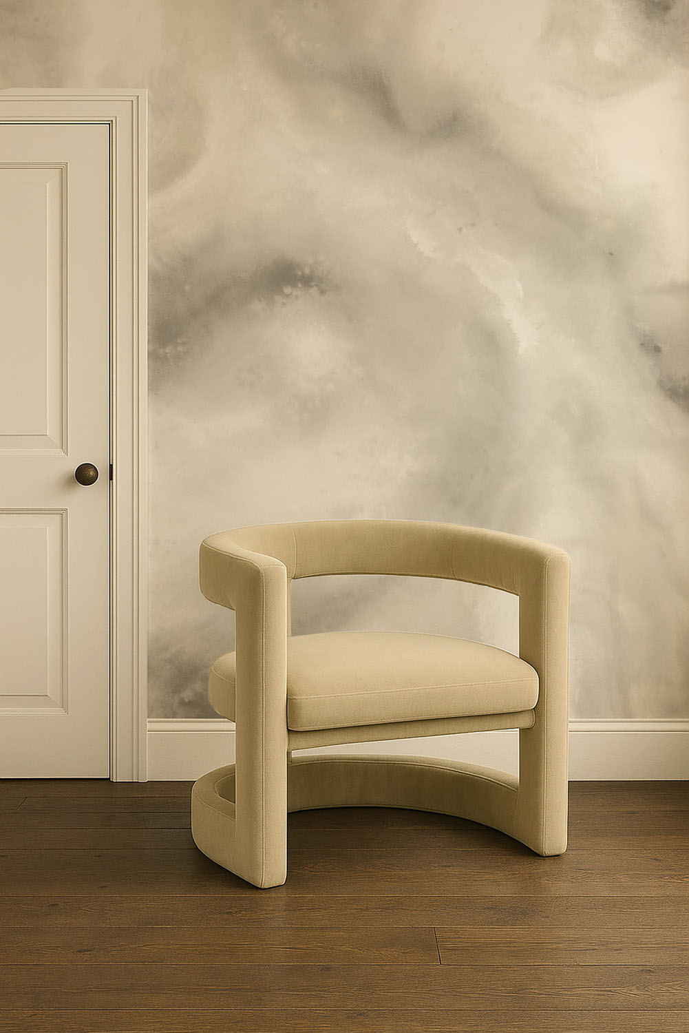 Wandbild Viento - Linen/ Mocha