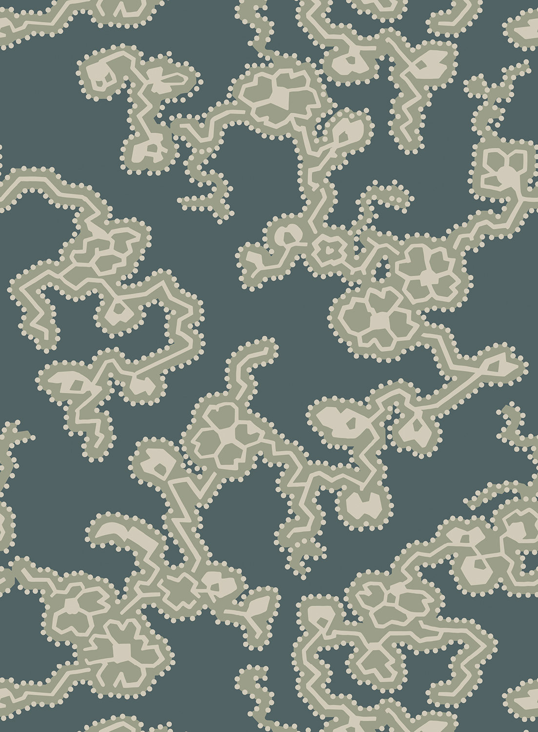 Tapete Adelaide - Inchyra Blue/ Lichen