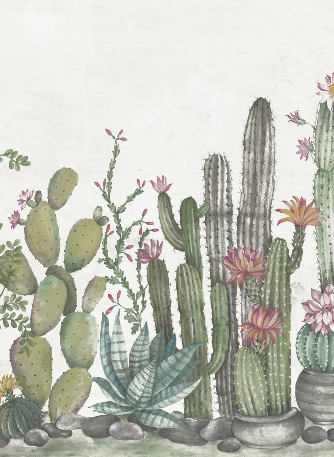 Wandbild Playful Cactus - Ivory