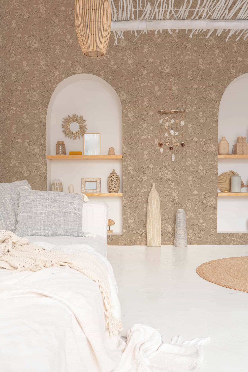 Tapete Crazy Flowers - Beige