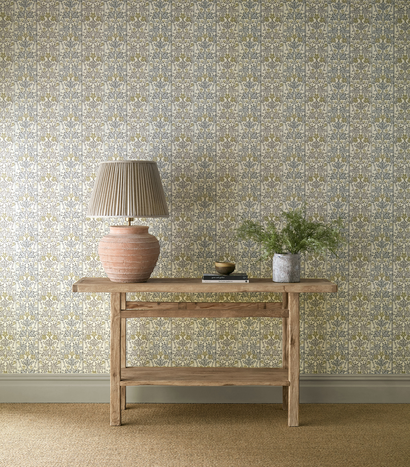 Tapete Oak & Blossom - Mineral Blue/ Linen