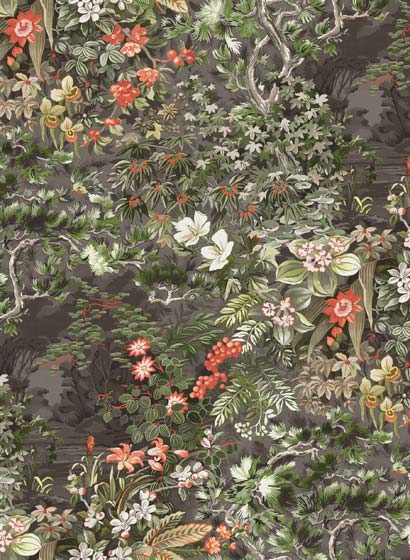 Tapete Woodland - Dark Green