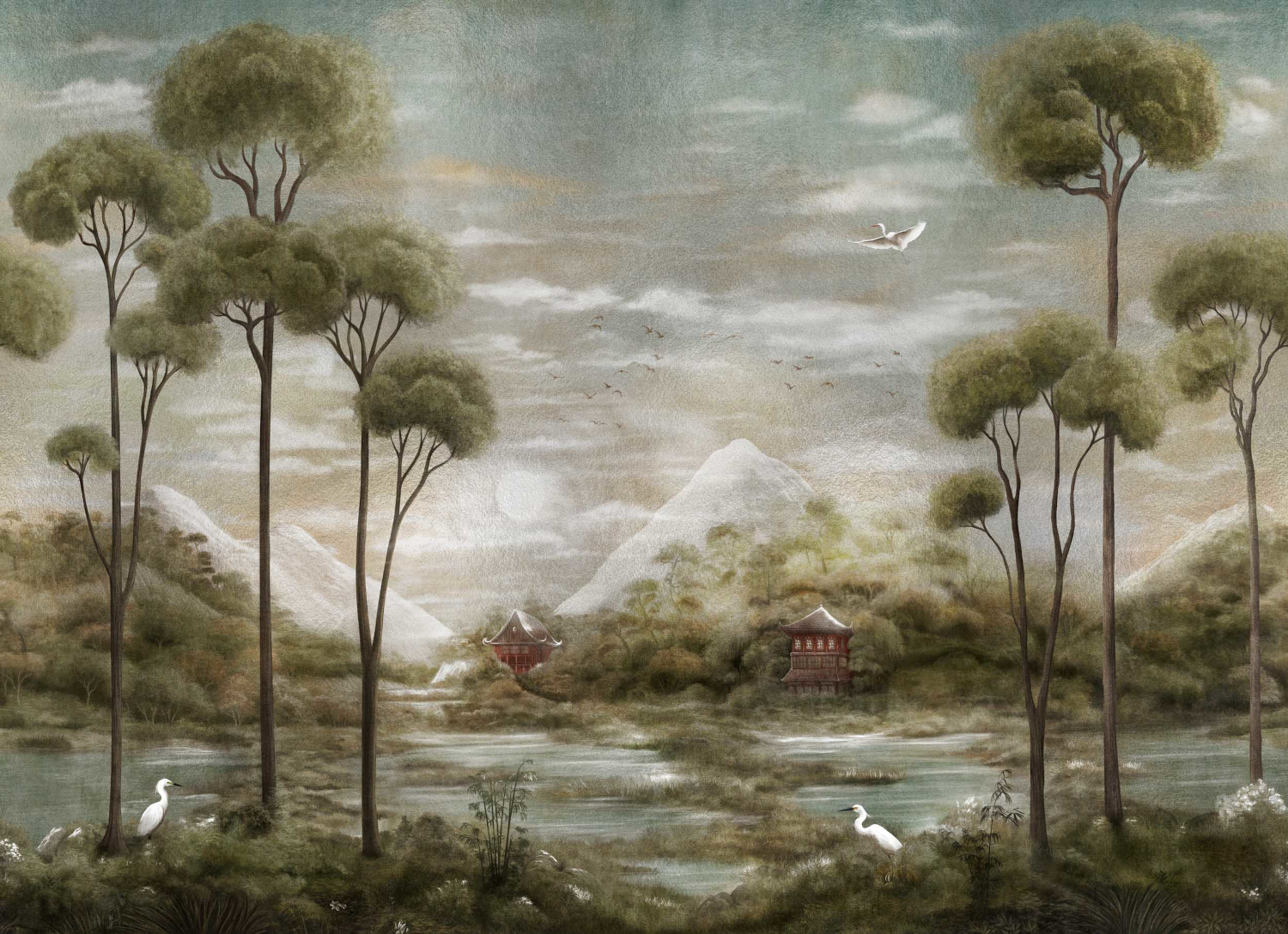 Wandbild Xi Hu Lake - Silver