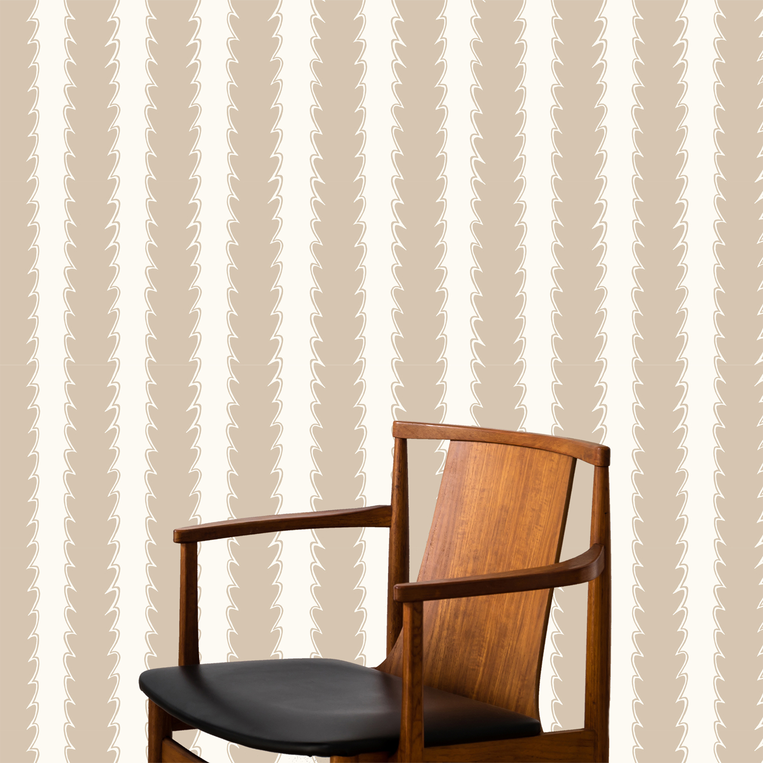 Tapete Scallop Stripe - Cromwell Stone/ Hilles White