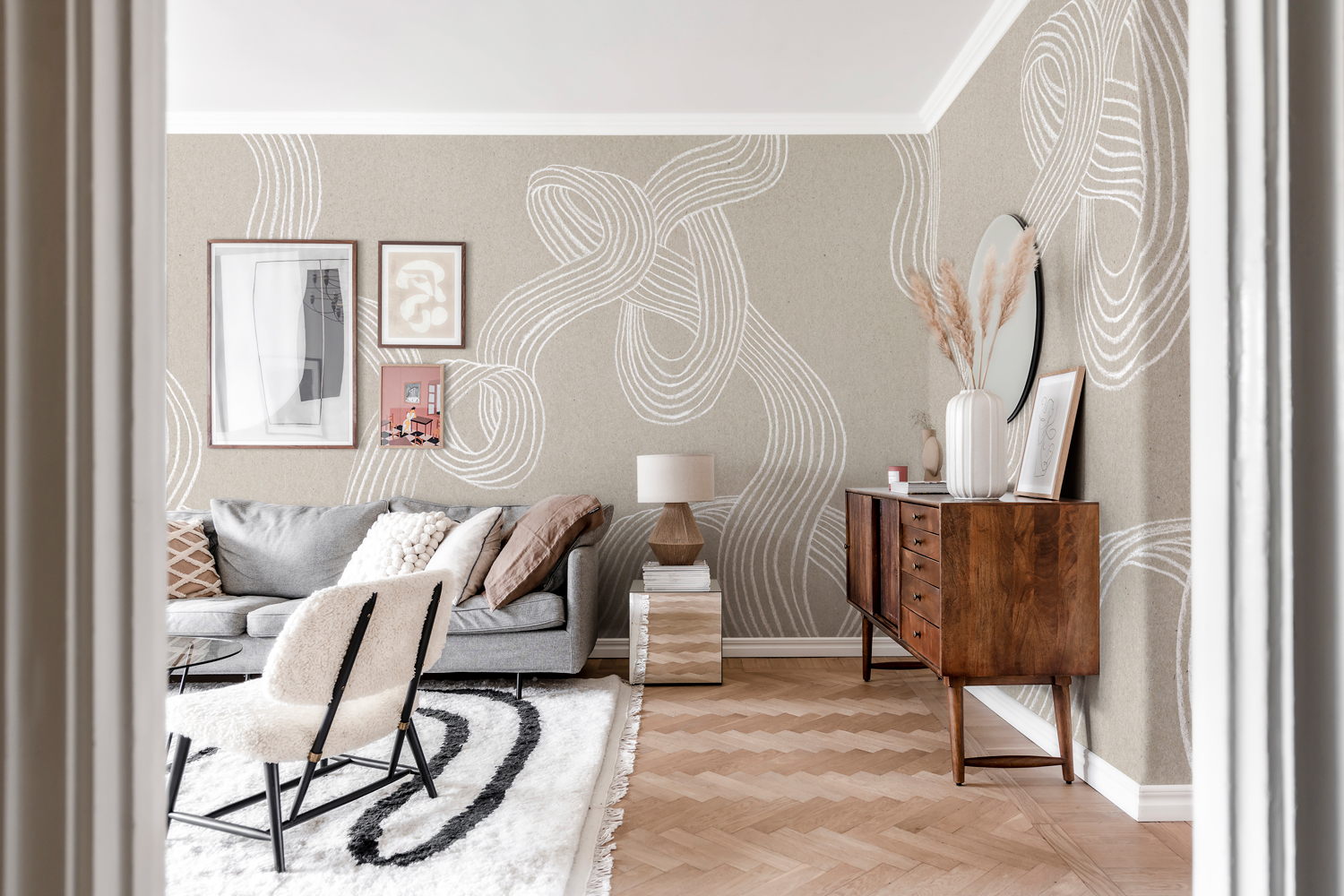 Wandbild Stripes - Sand