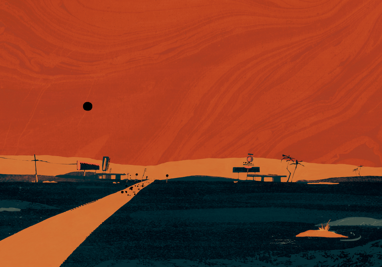Wandbild Road Trip - Orange