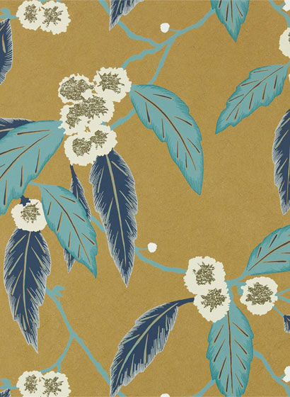 Tapete Coppice - Navy/ Lagoon/ Gold