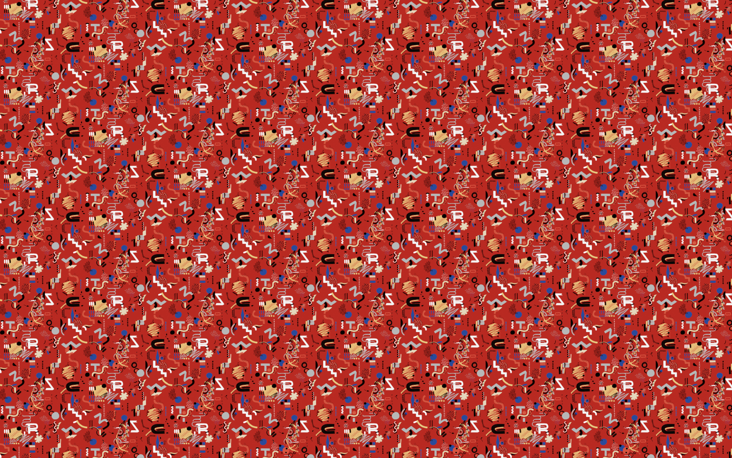 Tapete Funny Shapes - Red