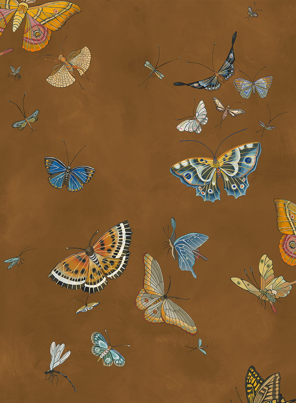 Papier peint Butterflies - Brown