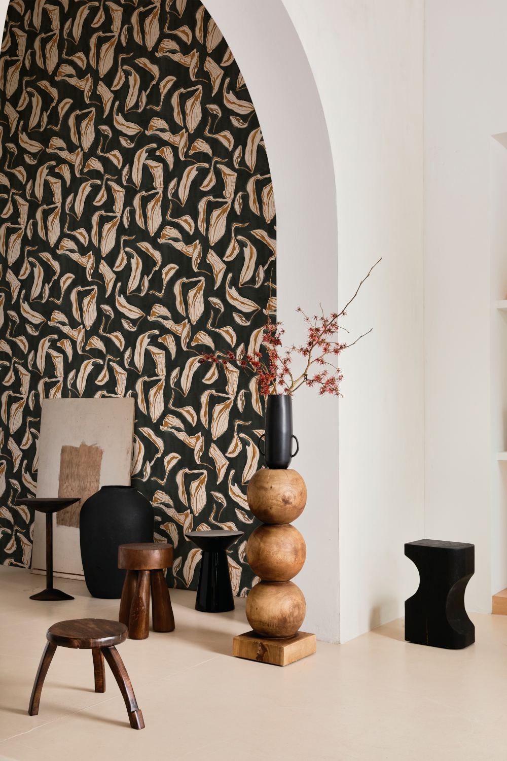 Tapete Moroccan Branches - Black